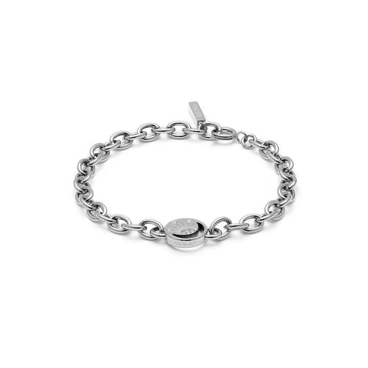 Olivia Burton Silver 23mm Grove Dove Grey Watch &amp; Celestial Bracelet Gift Set