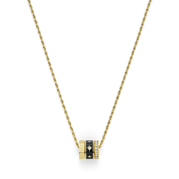 Olivia Burton Black & Gold Bead Charm Necklace