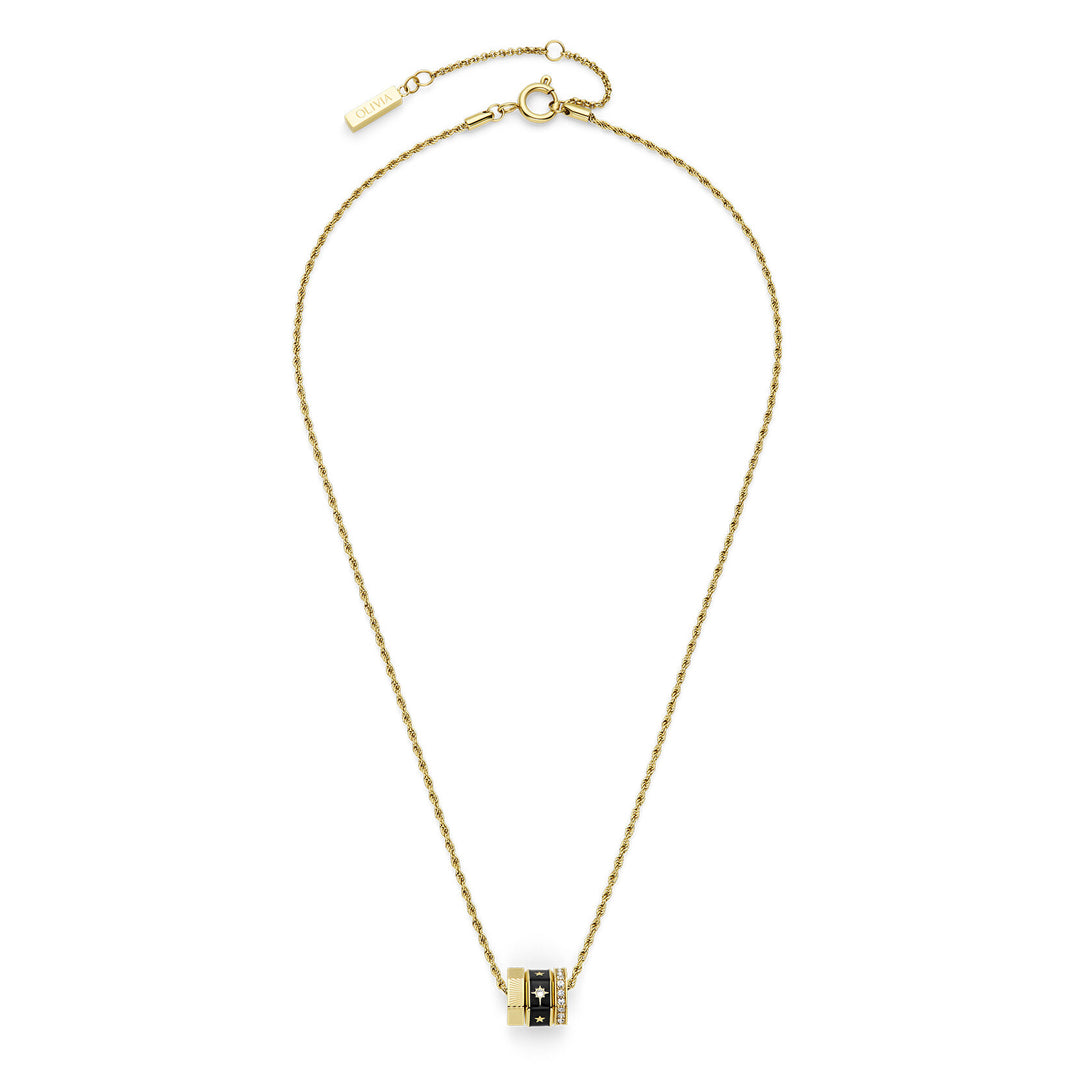 Olivia Burton Black & Gold Bead Charm Necklace