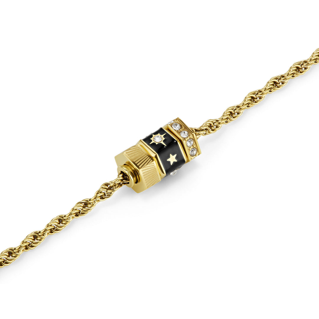 Olivia Burton Signature Black & Gold Plated Bead Charm Bracelet North Star