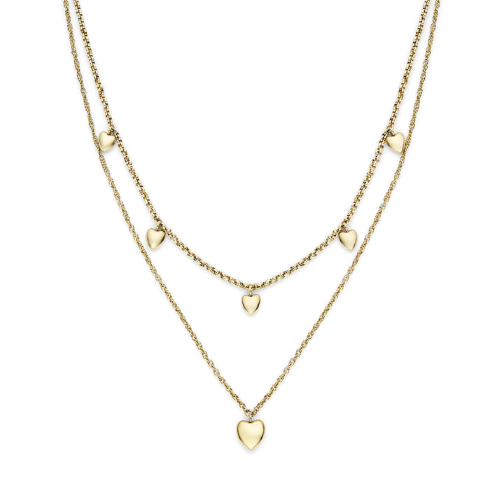 Olivia Burton Gold Mini Hearts Double Chain Necklace