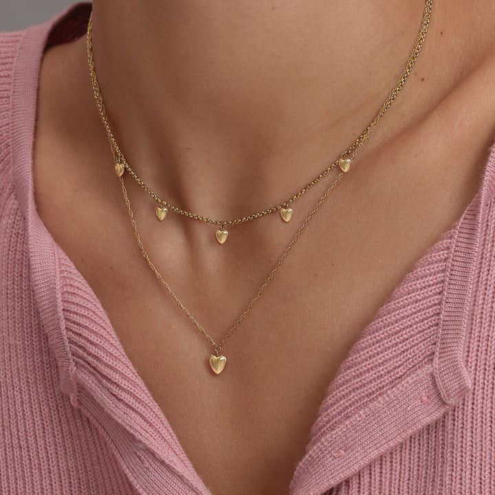 Olivia Burton Gold Mini Hearts Double Chain Necklace