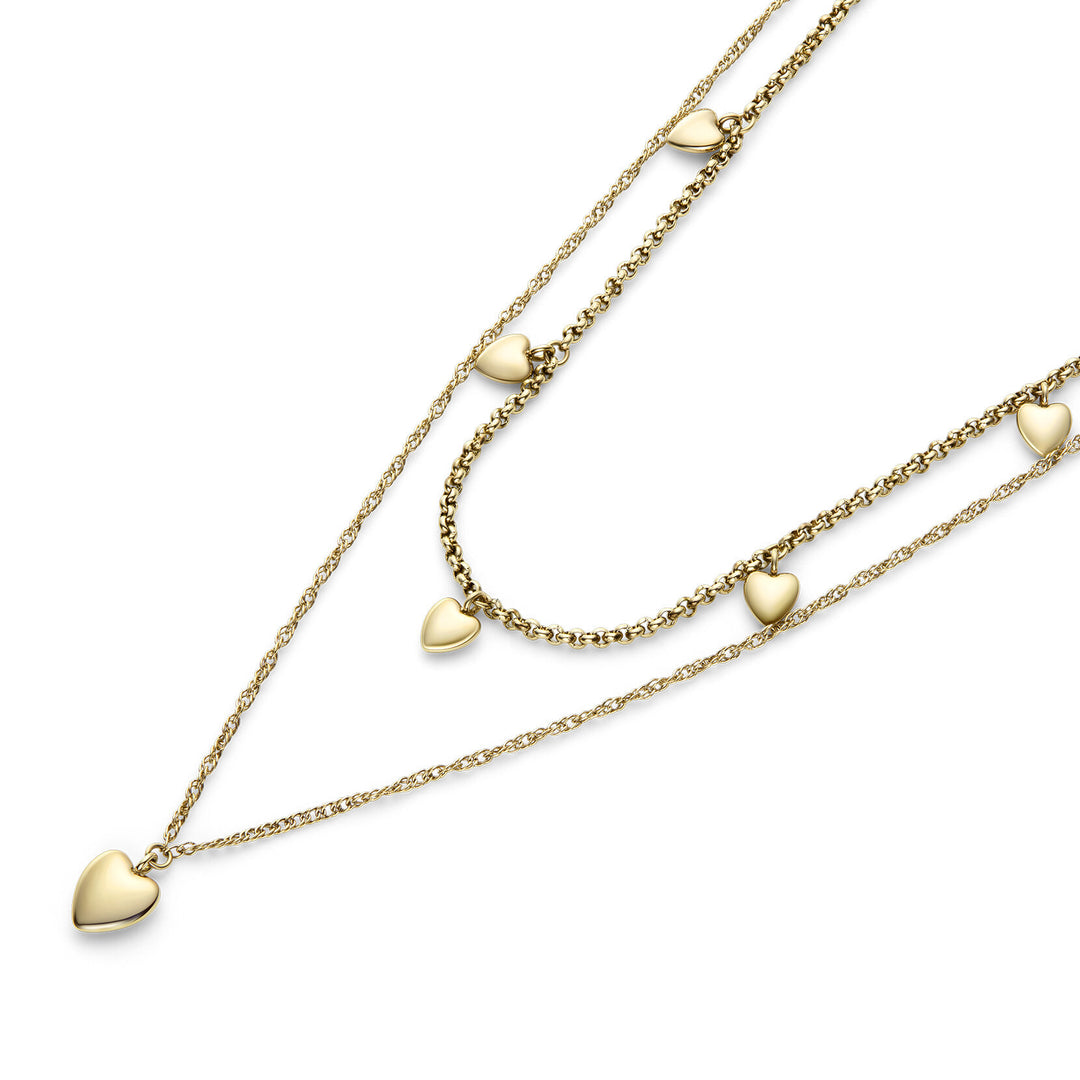 Olivia Burton Gold Mini Hearts Double Chain Necklace