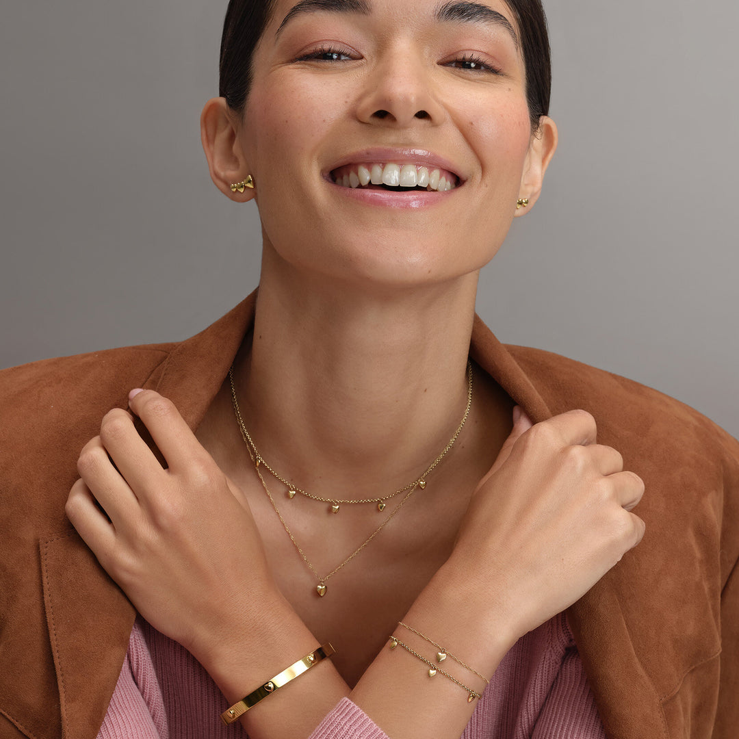 Olivia Burton Gold Mini Hearts Double Chain Necklace