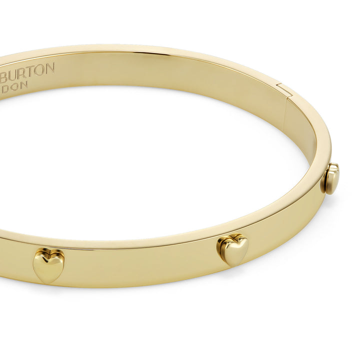 Elegant Gold Plated Mini Heart Bangle for Women, Classic Stackable Jewellery