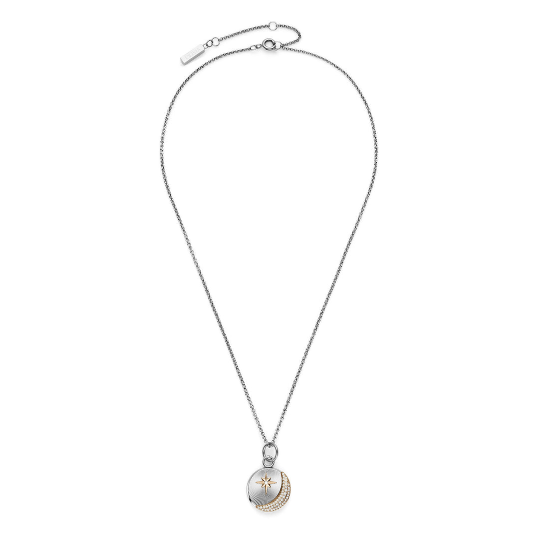 Olivia Burton Silver Celestial Star and Moon Pendant Necklace