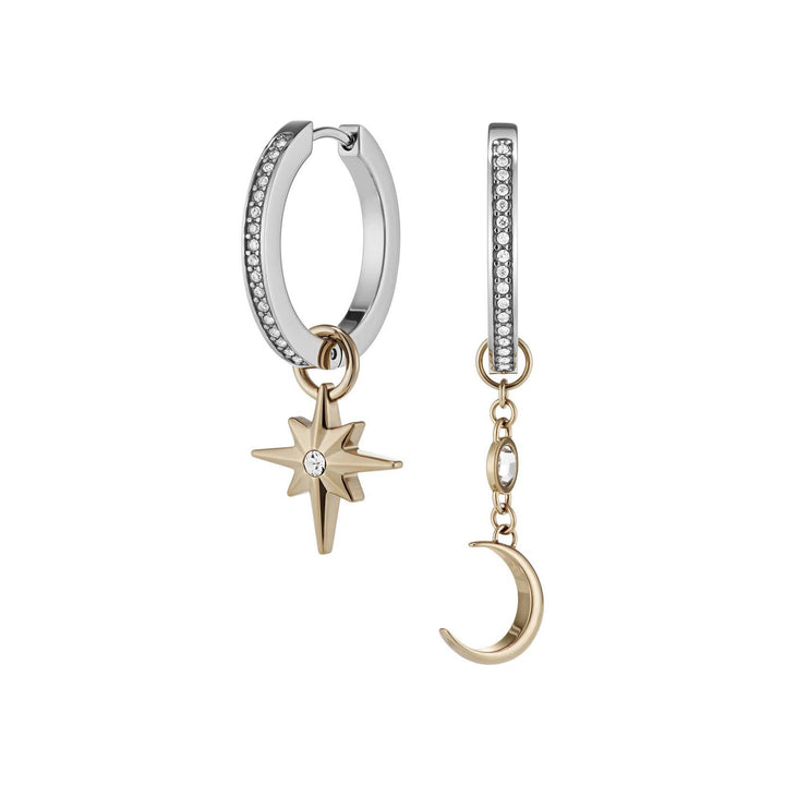 Olivia Burton Silver Celestial Star and Moon Huggie Earrings