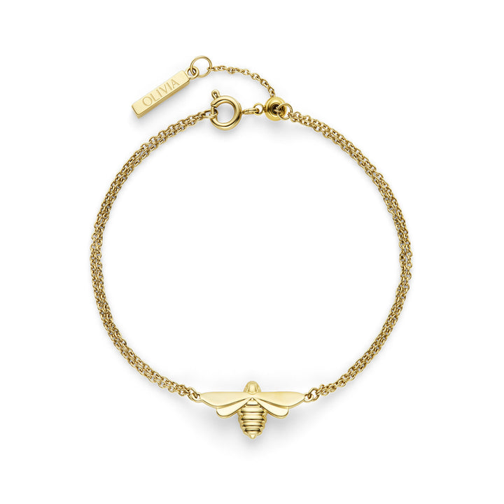 Olivia Burton Gold Honey Bee Double Chain Bracelet