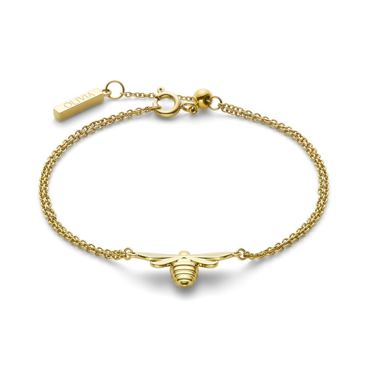 Olivia Burton Gold Honey Bee Double Chain Bracelet