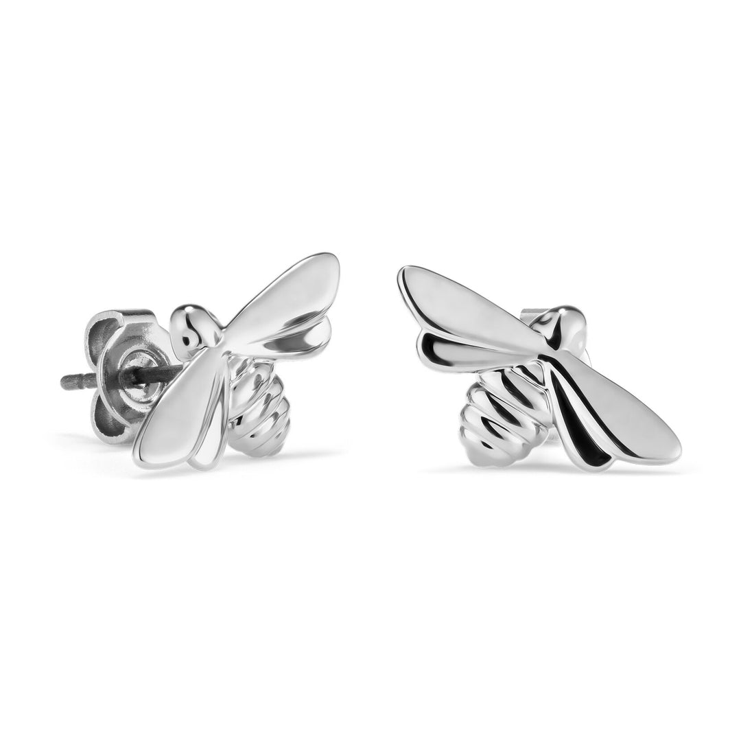 Olivia Burton Silver Honey Bee Stud Earrings