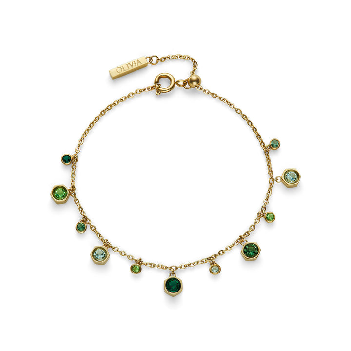 Olivia Burton Mini Droplet Green Crystal Bracelet