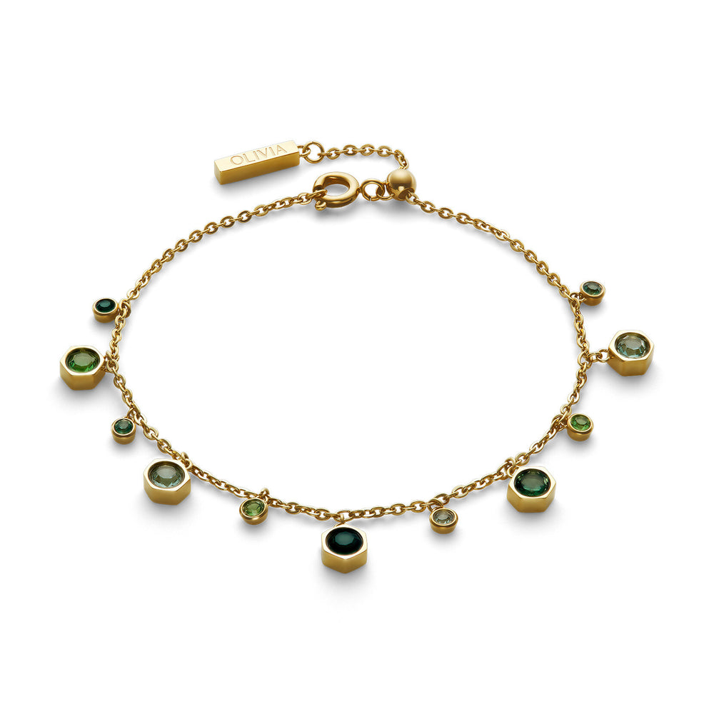Olivia Burton Mini Droplet Green Crystal Bracelet