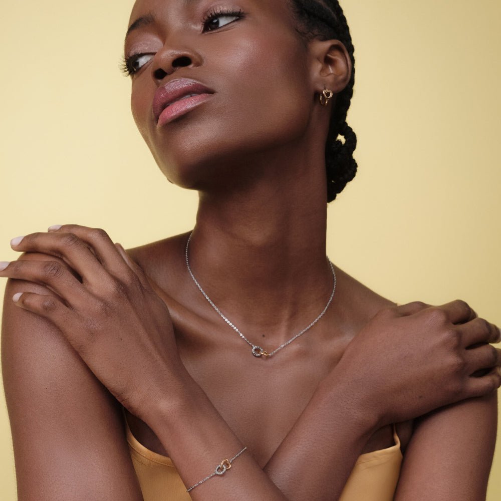 Olivia Burton Bi-Colour Kindred Interlink Stainless Steel Bracelet image 1