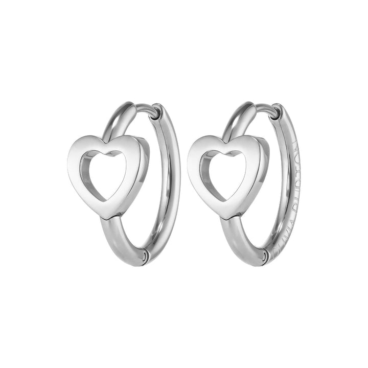 Olivia Burton Silver Kindred Interlink Stainless Steel Hoop Earrings image