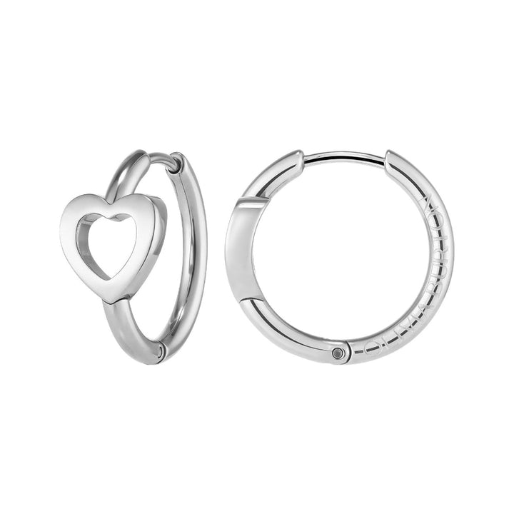 Olivia Burton Silver Kindred Interlink Stainless Steel Hoop Earrings image 3
