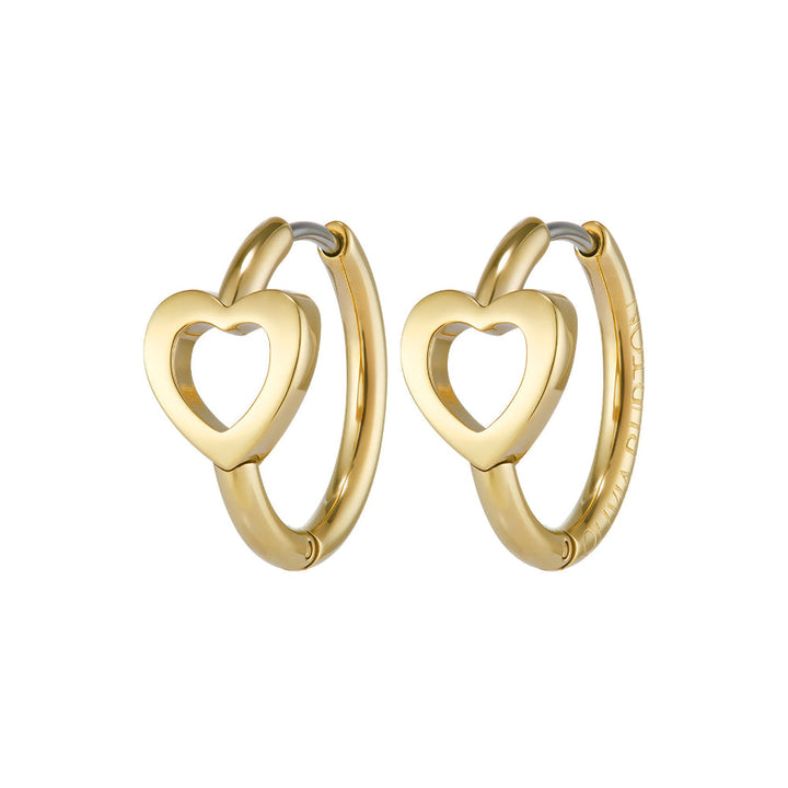 Olivia Burton Gold Kindred Interlink Stainless Steel Hoop Earrings image