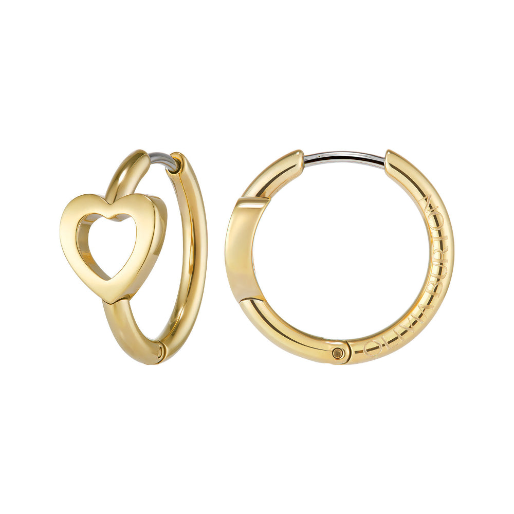 Olivia Burton Gold Kindred Interlink Stainless Steel Hoop Earrings image 3