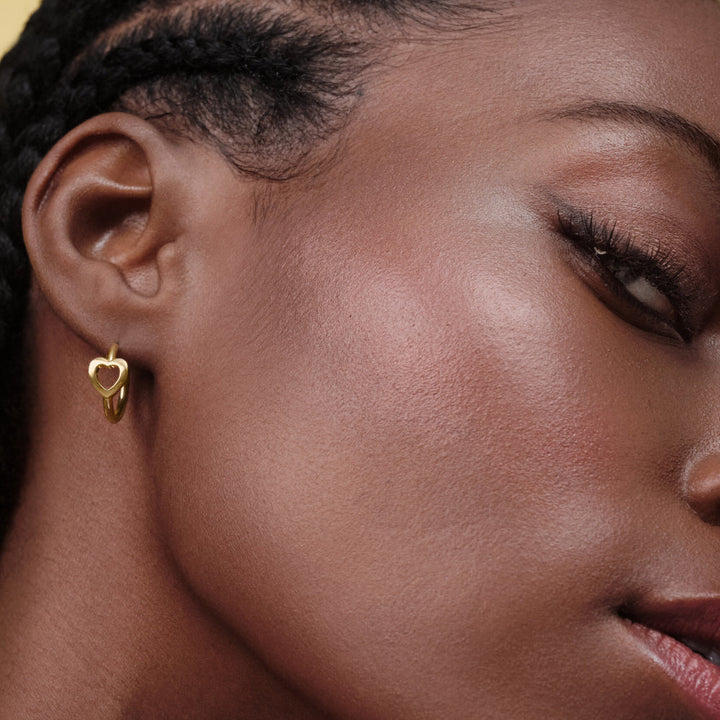 Olivia Burton Gold Kindred Interlink Stainless Steel Hoop Earrings image 2