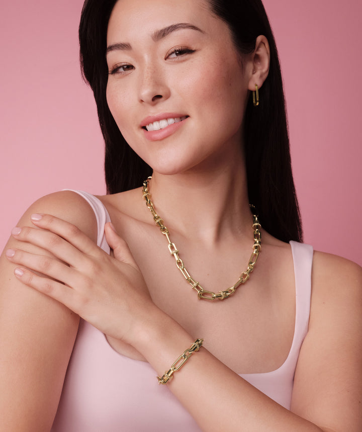 Olivia Burton Gold Anchor Link Stainless Steel Necklace