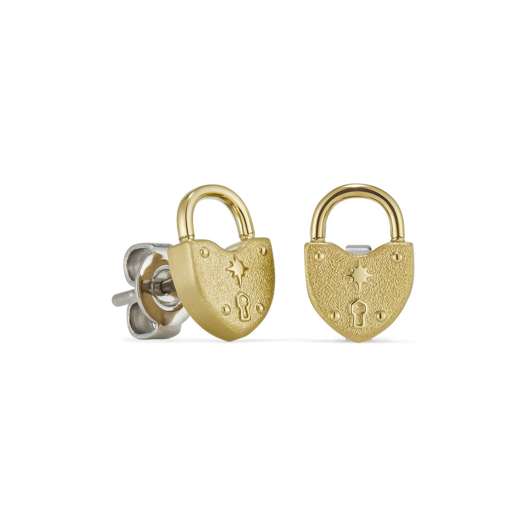 Olivia Burton Lock Heart Stud Earrings