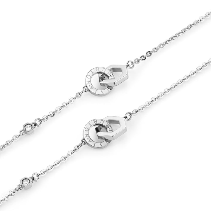 Olivia Burton Silver Hex Interlink Bracelet & Necklace Gift Set