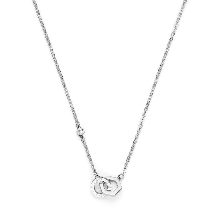 Olivia Burton Silver Hex Interlink Bracelet & Necklace Gift Set