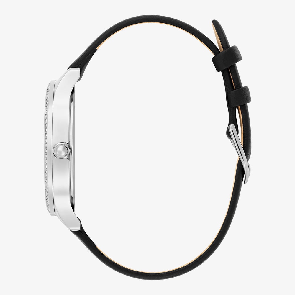 Olivia Burton Beaulieu Black Dial Crystal Set Ladies Watch with Radiant Pavé Stones