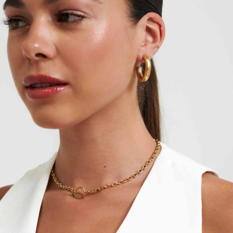 D.Louise Gold Cuban T Bar Necklace