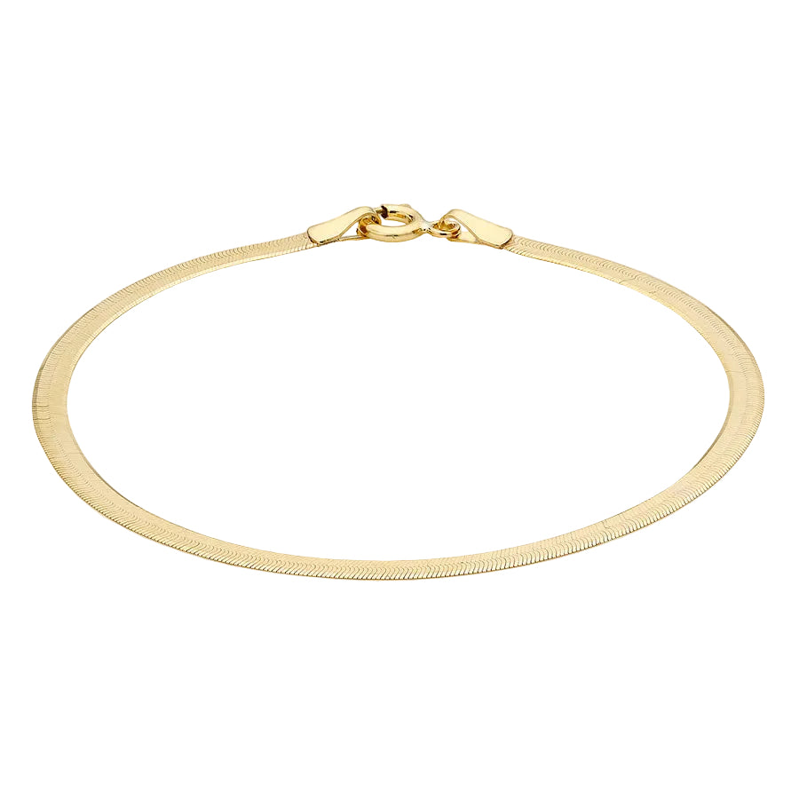 Mococo Fine 9ct Yellow Gold Herringbone Bracelet