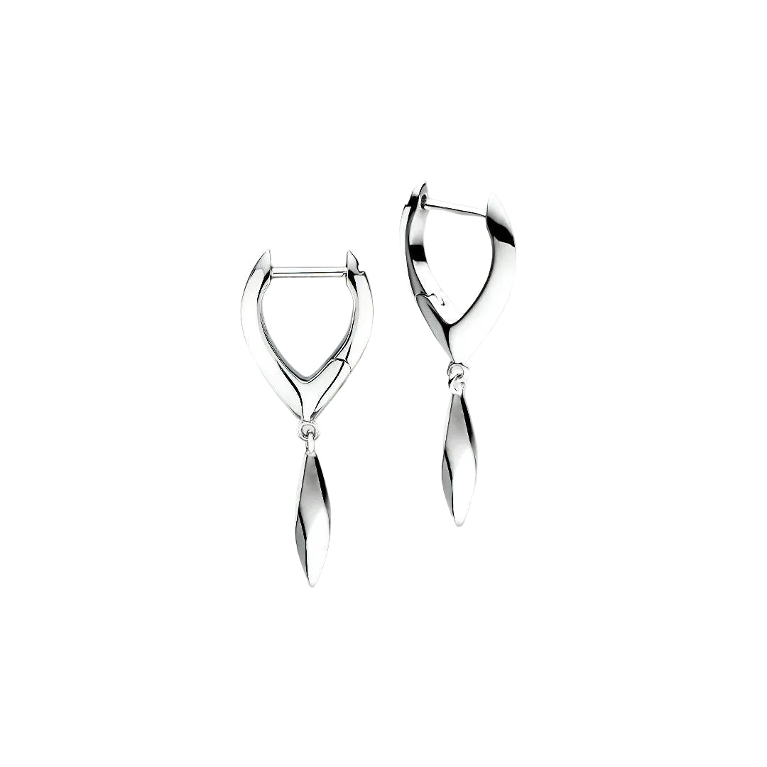 Kit Heath Glint Tapered Hoop Earrings Sterling Silver