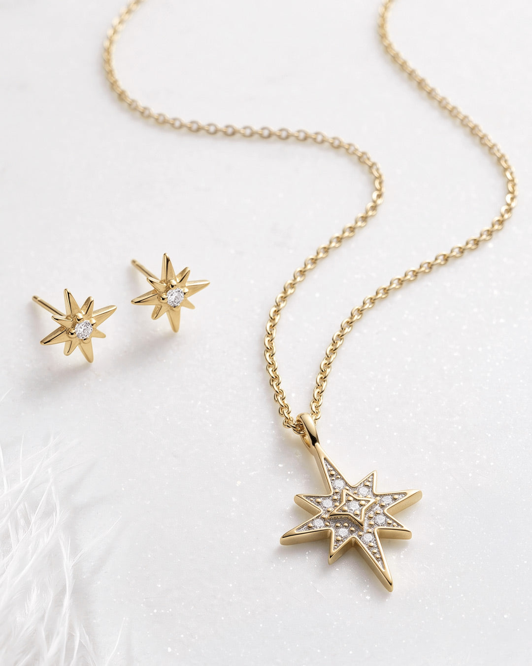 Kit Heath Gold Céleste North Star CZ Petite Stud Earrings