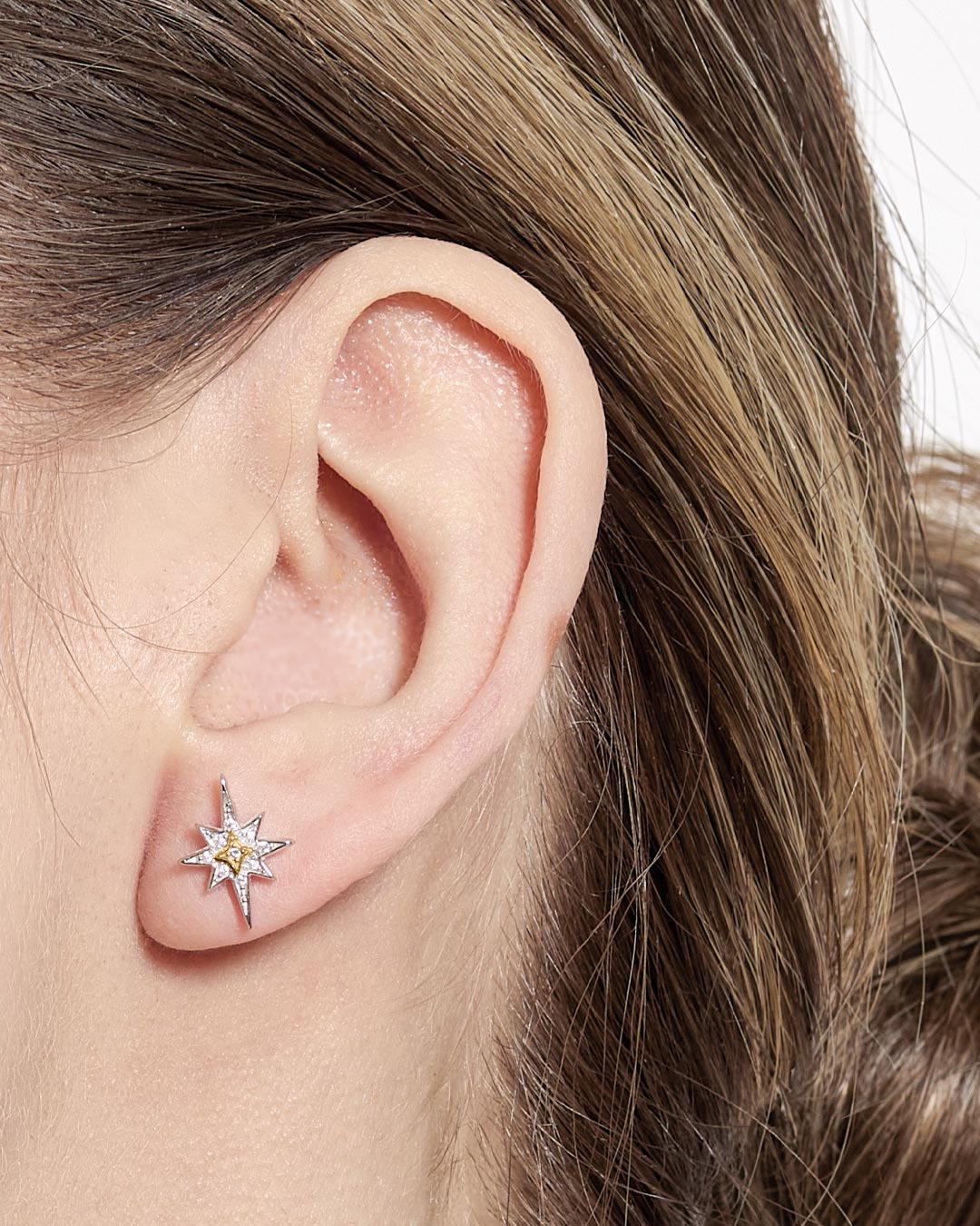 Kit Heath Mixed Metal Céleste North Star CZ Stud Earrings