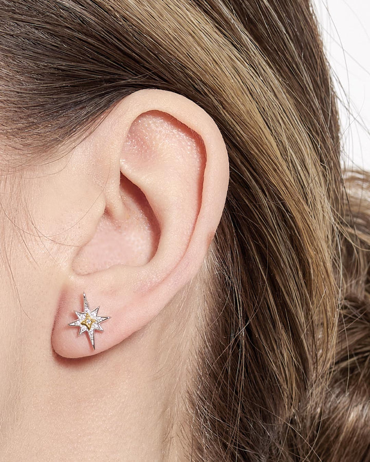 Kit Heath Mixed Metal Céleste North Star CZ Stud Earrings