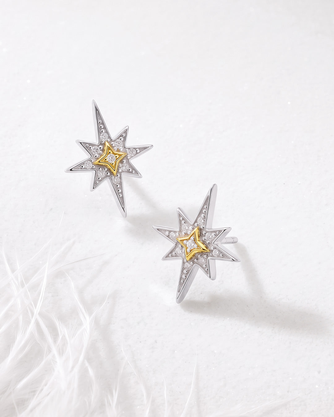 Kit Heath Mixed Metal Céleste North Star CZ Stud Earrings