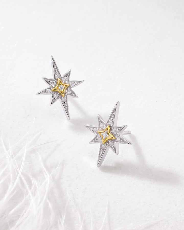 Kit Heath Mixed Metal Céleste North Star CZ Stud Earrings