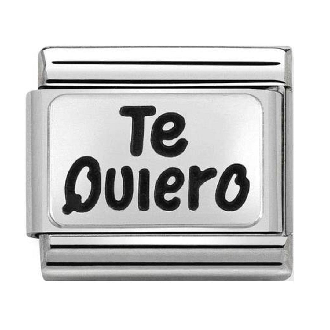 Nomination Composable Classic Link Charm 'Te Quiero' Sterling Silver Stainless Steel