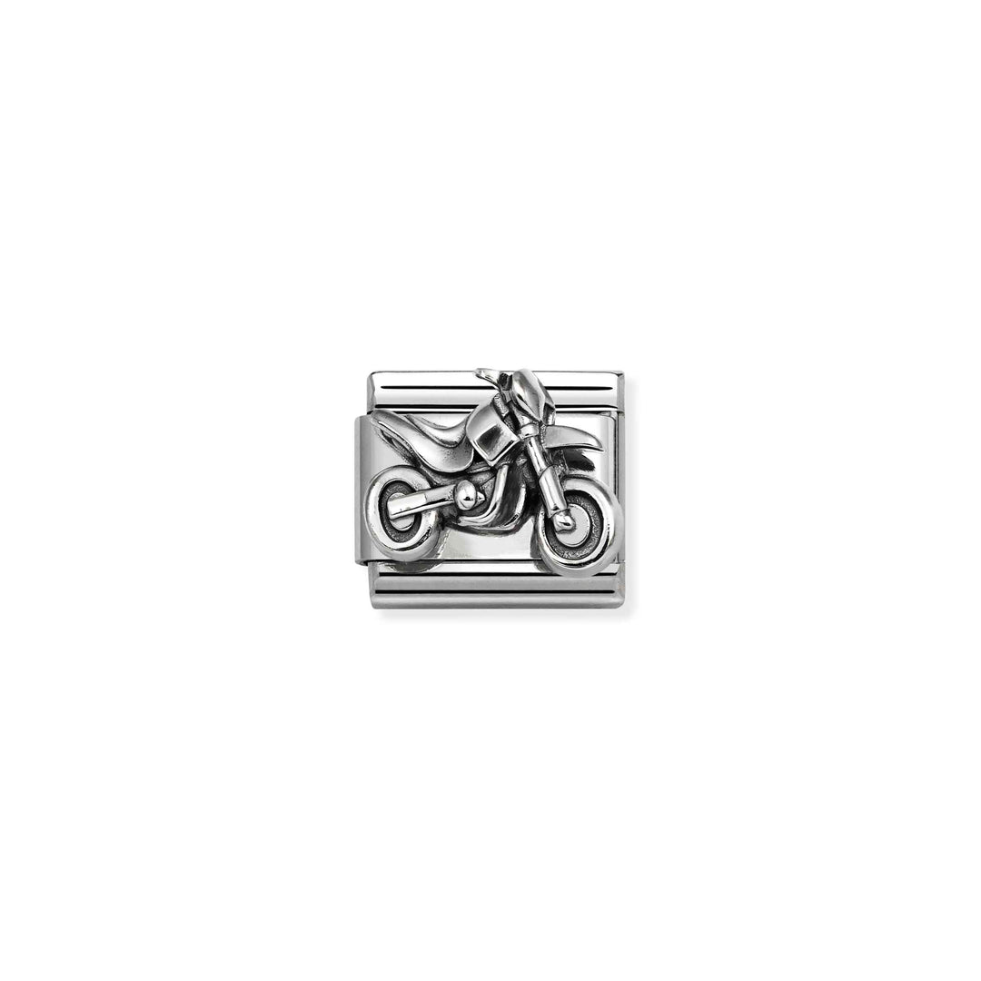 Nomination Silver Classic Oxidized Symbols Motorcycle Charm