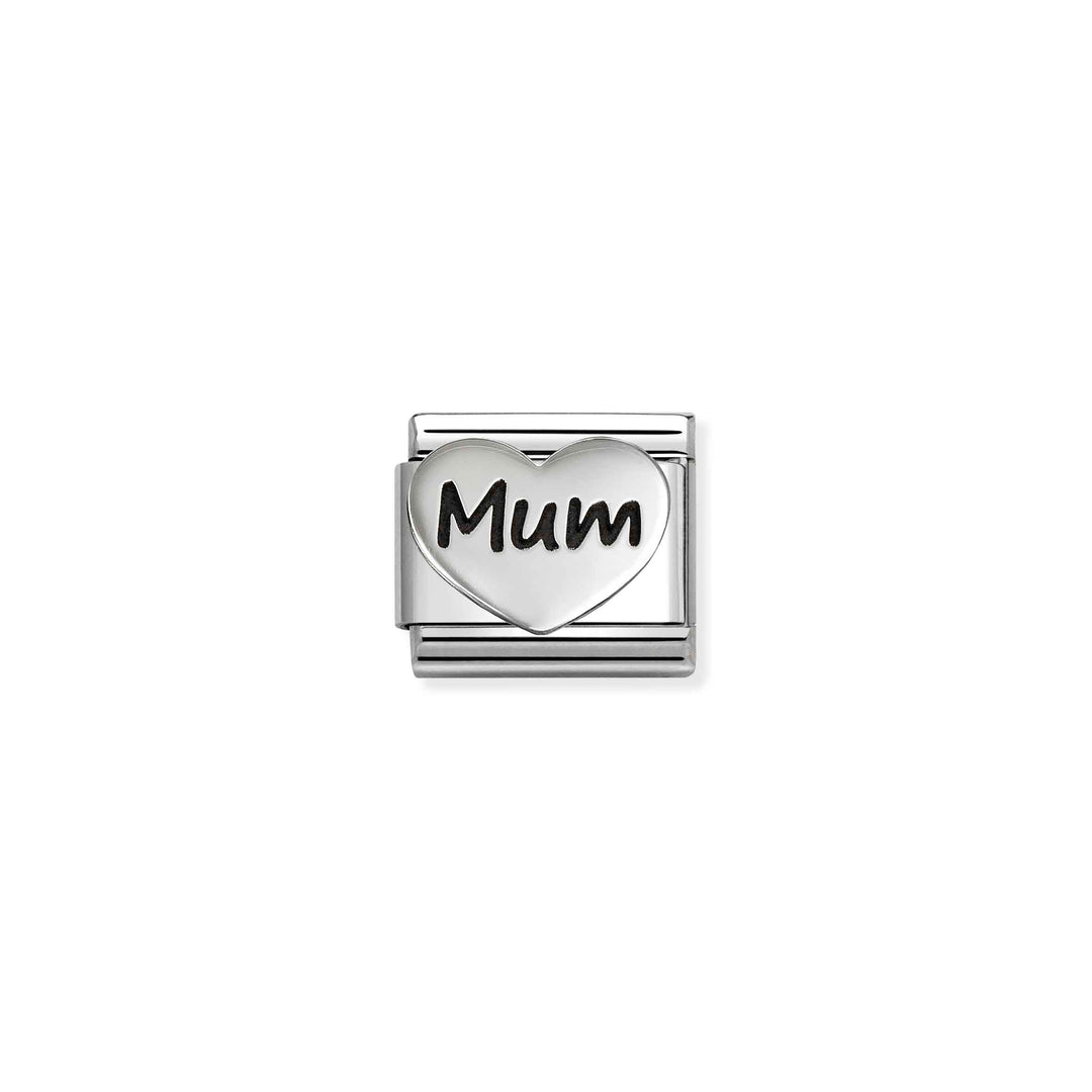 Nomination Silver Classic Oxidized Symbols Mum Heart Charm