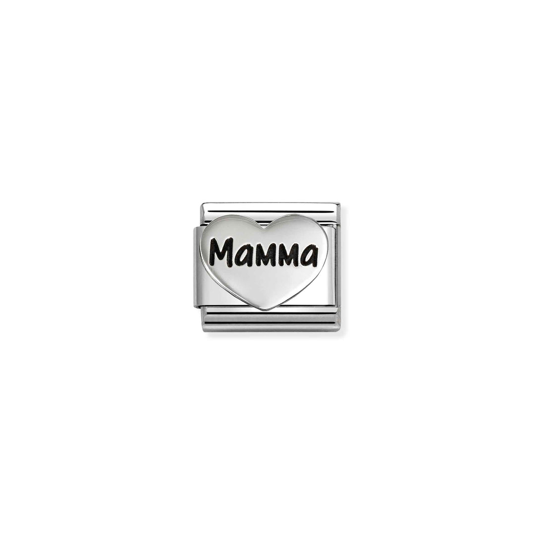 Nomination Classic Silver Oxidized Symbols Mamma Heart Charm
