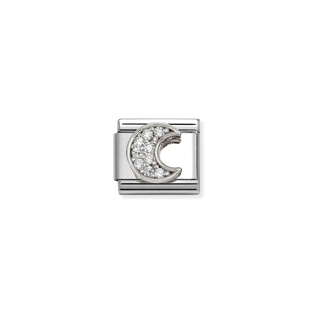 Nomination White Silver Classic Symbols Rich Moon Charm