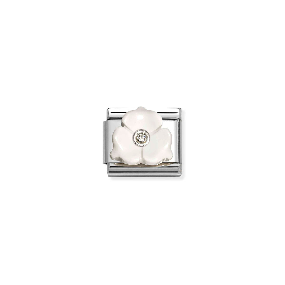 Nomination White Classic Stone Symbols Flower Charm