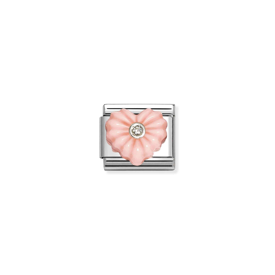 Nomination Classic Silver Stone Symbols Pink Resin Heart Charm
