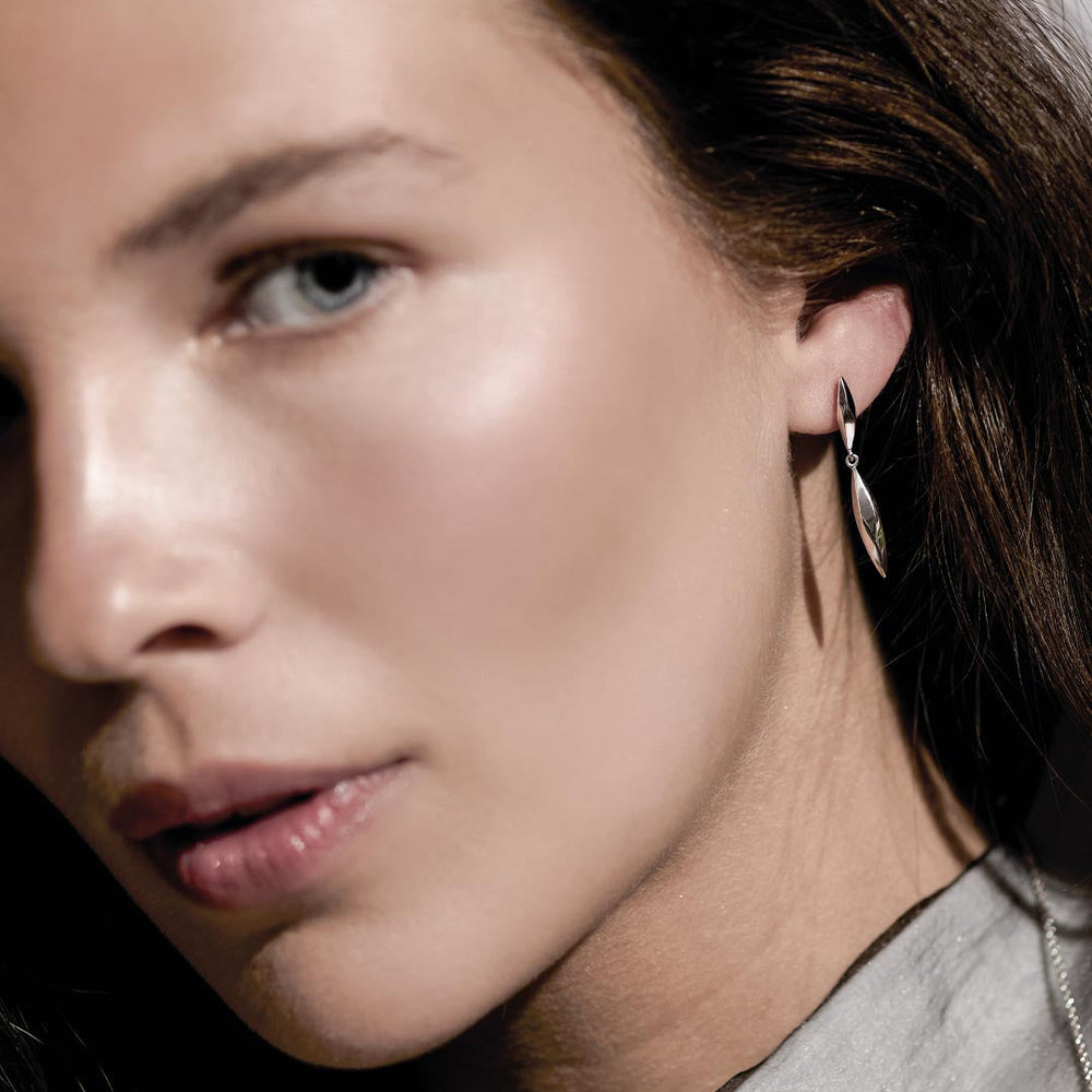 Kit Heath Glint Geo Stud Drop Earrings Sterling Silver