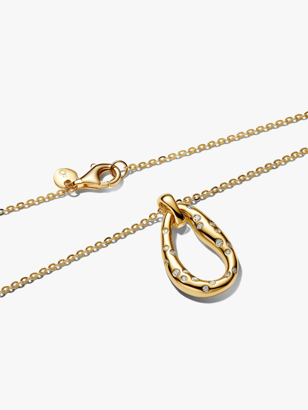 Pandora Gold Organically Shaped Stone-Set Pendant Necklace