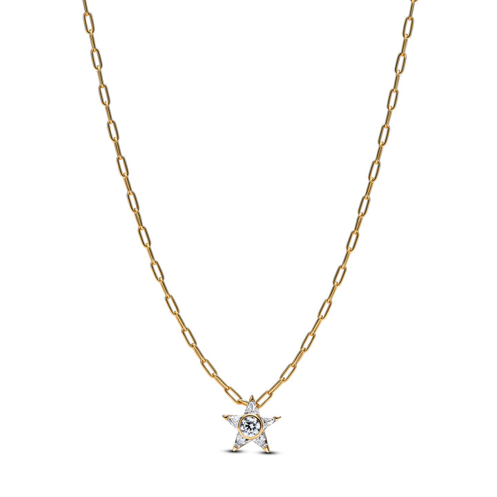 Pandora Gold Sparkling Stella Pendant Necklace