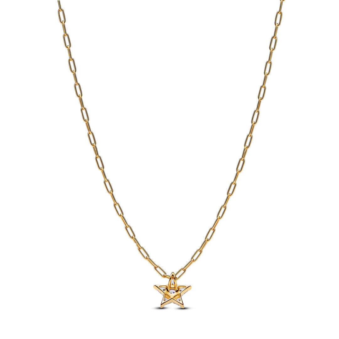Pandora Gold Sparkling Stella Pendant Necklace