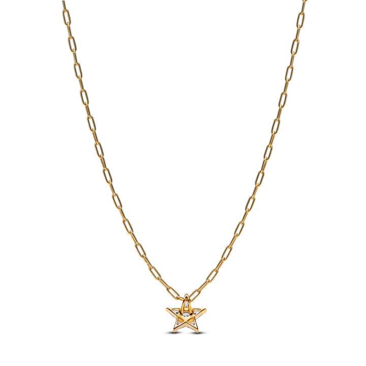 Pandora Gold Sparkling Stella Pendant Necklace