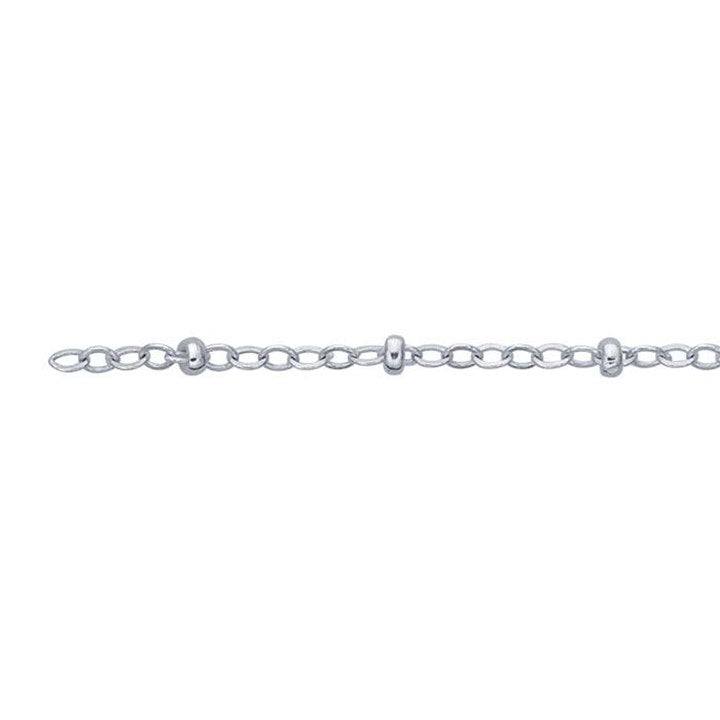 Sterling Silver Beaded Cable Chain 21cm - Weld-Ready, Hallmark & Anchor Certified