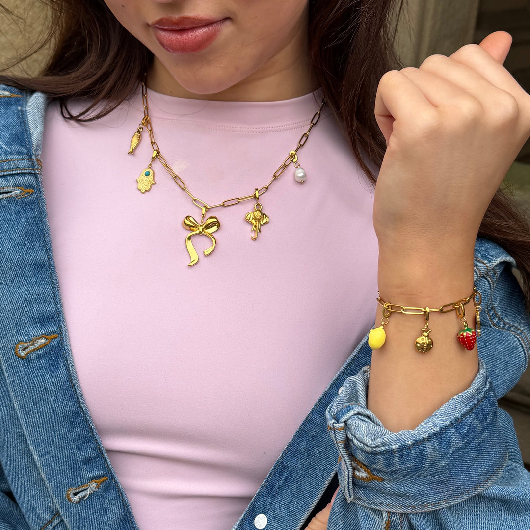 Mococo Gold Crystal Shining Star Clip-On Charm