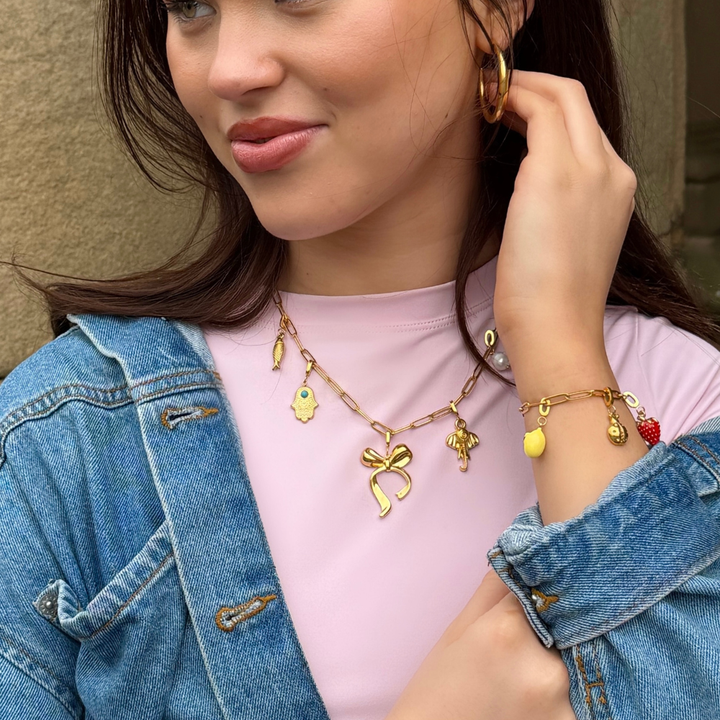 Mococo Gold Hand of Hamsa Clip-On Charm